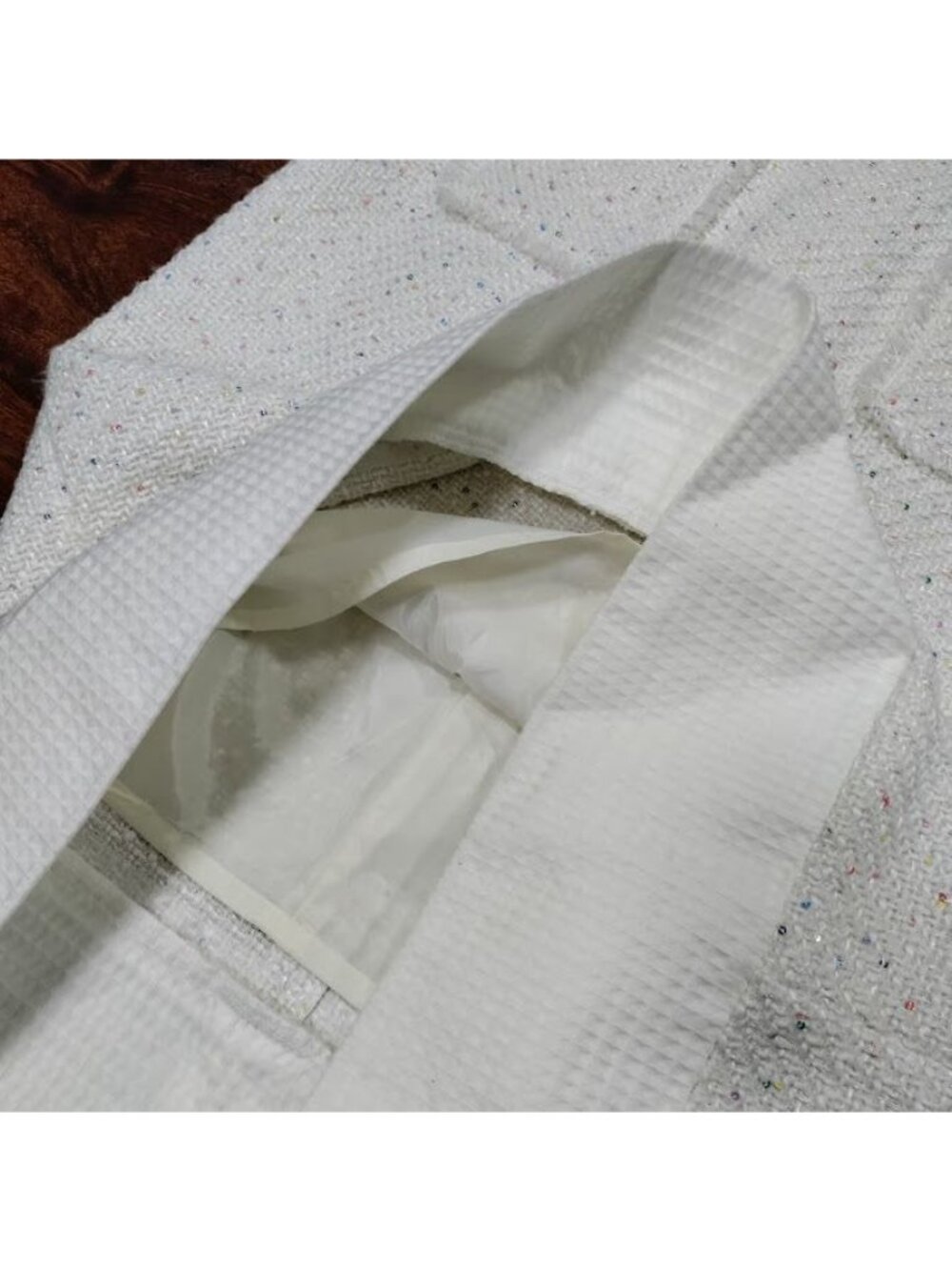 NWT Karl Lagerfield Paris Tweed Preppy Formal Shift Dress White Womens Size 10 - Picture 12 of 15